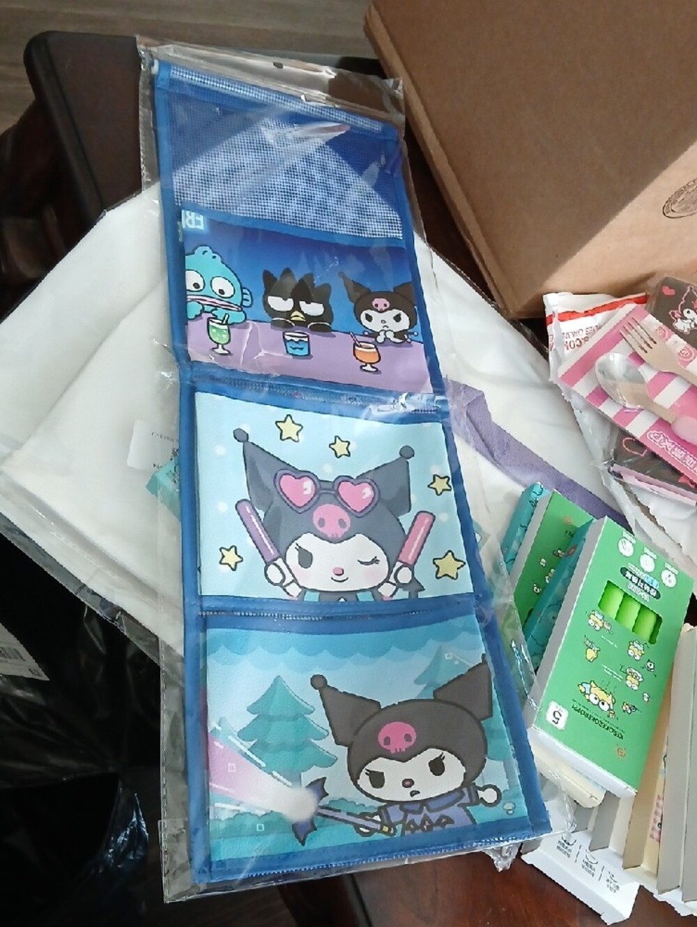 Big Sanrio Kuromi Blue Vertical Hanging Pocket Organizer